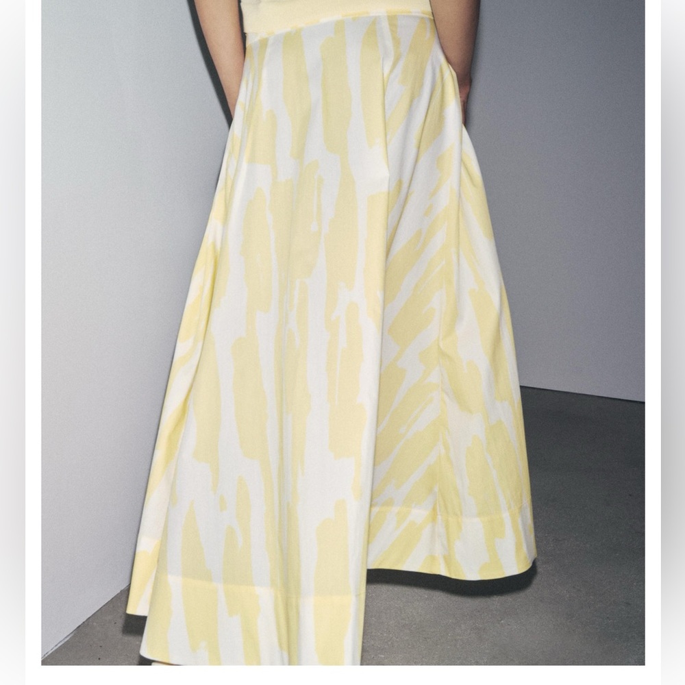 PRINTED MIDI SKIRT ZW COLLECTION - Picture 3 of 7